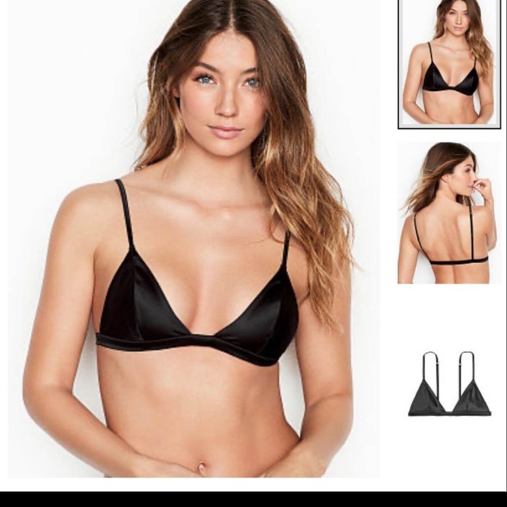 Victoria Secret silk black bralette medium